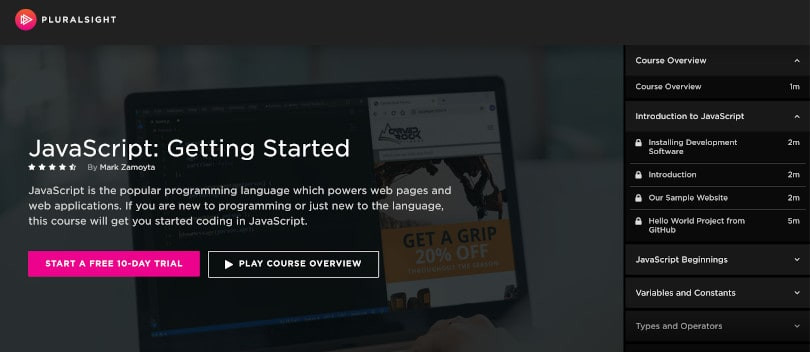 Pluralsigh course JavaScript